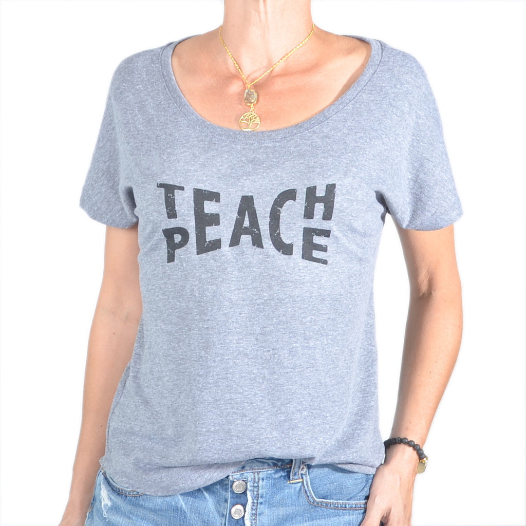 TEACH PEACE ~ Grey Short Sleeve Tee (5 @ $18 ea)
