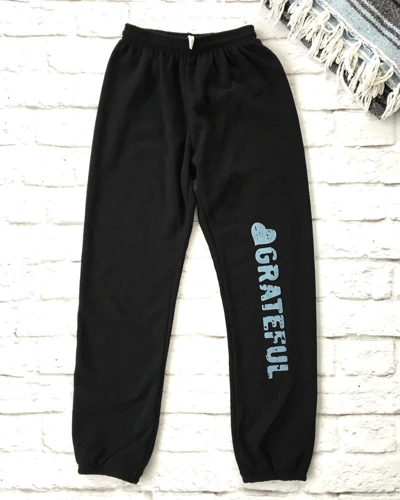 GRATEFUL ~ Black Old School Sweatpants (5 @ $28 ea)