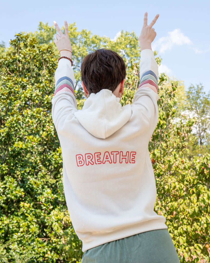 BREATHE ~ Zip Hoodie With Stripes & Heart (5 @ $35 ea)