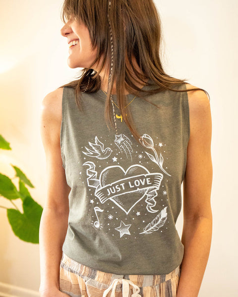 JUST LOVE ~ Loden Muscle Tee (5 Tees @ $19 ea)