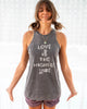 LOVE IS THE HIGHEST VIBE ~ Dark Grey Burnout Tank (5 @ $19 ea)