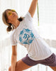OM LOTUS ~ White Unisex Splatter Tee (5 @ $23 ea)