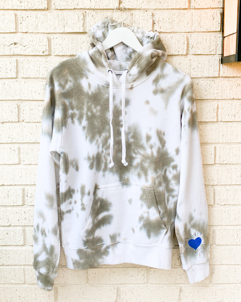 RADIANT HEART ~ Olive & White Fleece Hoodie (5 @ $33 ea)