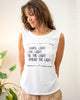 TRAVEL LIGHT ~ White Muscle Tee (5 Tees @ $19 ea)