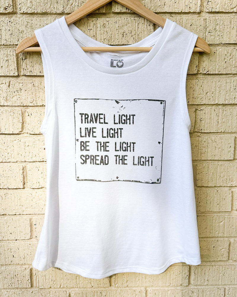 TRAVEL LIGHT ~ White Muscle Tee (5 Tees @ $19 ea)