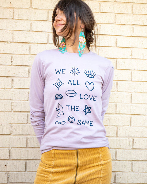 WE ALL LOVE THE SAME ~ Dusty Violet Cotton Long Sleeve (5 @ $18 ea)