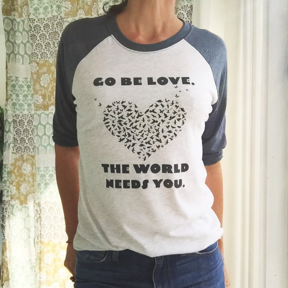 GO BE LOVE... ~ Navy & White Baseball Tee (5 @ $18 ea)