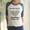 GO BE LOVE... ~ Navy & White Baseball Tee (5 @ $18 ea)
